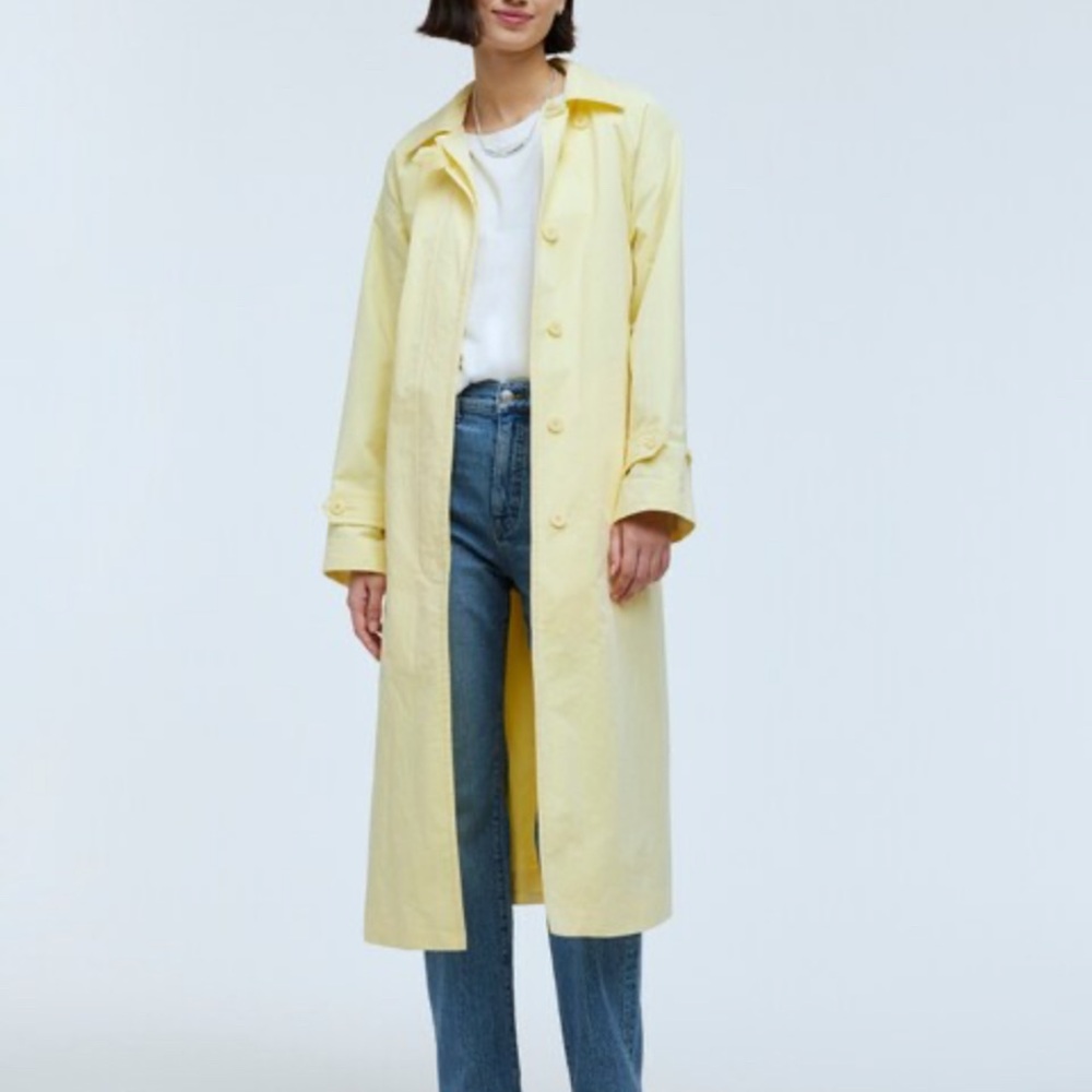 Madewell Light Yellow Trench Coat